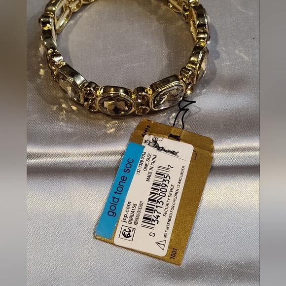 NWT Monet gold-tone necklace, bracelet, and drop earring set brown/smoky quartz - Picture 5 of 16